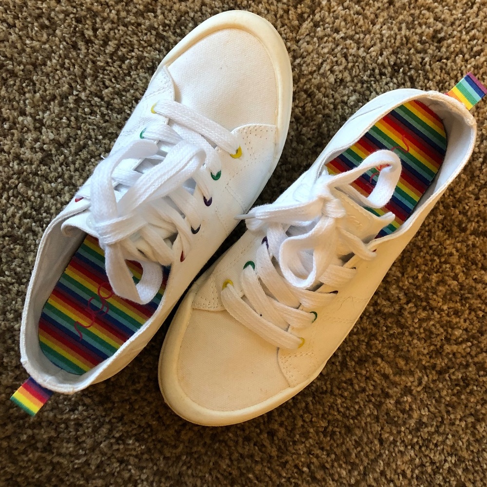 Women's White Festival Rainbow-Eyelet Sneakers, Sugar brand